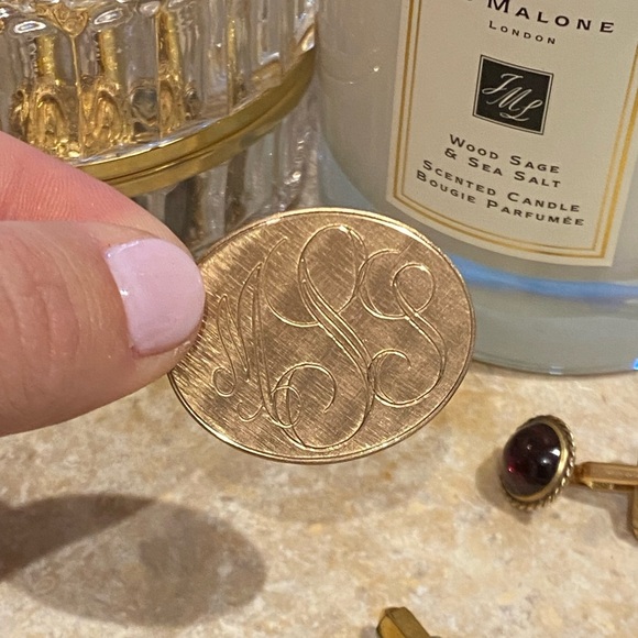 Vintage 12K gold filled estate sale Monogramed brooch pin - Picture 5 of 6